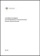 Thumbnail - Own motion investigation into the Department of Corrective Services' prisoner grievance process