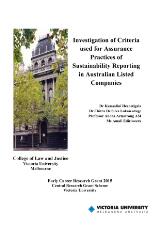 Thumbnail - Investigation of criteria used for assurance practices of sustainability reporting in Australian listed companies