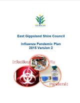 Thumbnail - East Gippsland Shire Council : Influenza pandemic plan, 2015. Version 2.