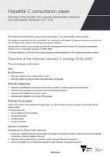 Thumbnail - Hepatitis C consultation paper : renewal of the Victorian HIV, sexually transmissible infections and viral hepatitis response 2021-2025.