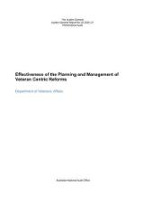 Thumbnail - Effectiveness of the planning and management of veteran centric reforms : Department of Veterans' Affairs