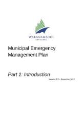 Thumbnail - Warrnambool Municipal Emergency Management Plan 2020 Part 1, introduction