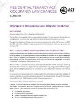 Thumbnail - Residential Tenancy ACT : occupancy law changes : factsheet.