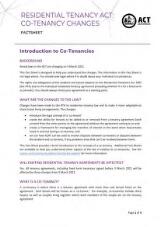 Thumbnail - Introduction to co-tenancies : Residential Tenancy Act : co-tenancy changes factsheet.