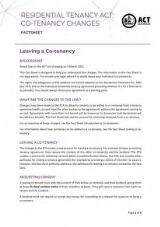 Thumbnail - Leaving a co-tenancy : Residential Tenancy Act : co-tenancy changes : factsheet.