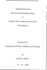 Thumbnail - Trailside Museum historical archaeology study at Cradle Valley visitor services zone : final report