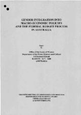 Thumbnail - Gender Intergration into Macro-Economic Policies and the Federal budget process in Australia