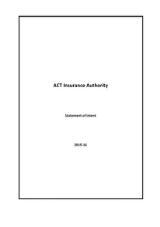 Thumbnail - ACT Insurance Authority statement of intent 2015-16.