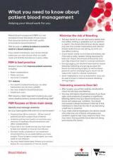 Thumbnail - What you need to know about patient blood management : helping your blood work for you.