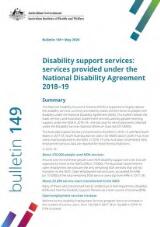 Thumbnail - Disability support services : services provided under the National Disability Agreement 2018-19.