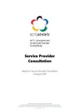 Thumbnail - Service provider consultation : report on service provider consultation 8 August 2018