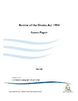 Thumbnail - Review of the Drains Act 1954 : issues paper