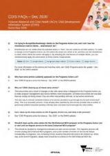 Thumbnail - CDIS FAQs - Dec 2020, Victorian Maternal and Child Health (MCH) Child Development Information System (CDIS).