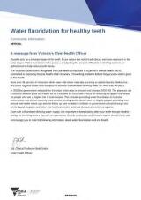 Thumbnail - Water fluoridation for healthy teeth : community information.