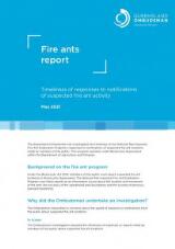 Thumbnail - Fire ants report : Timeliness of responses to notifications of suspected fire ant activity.