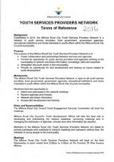 Thumbnail - Youth Services Providers Network Terms of Reference : 2016.