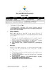 Thumbnail - Arts Development Grants Policy : CP054.