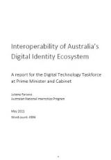 Thumbnail - Interoperability of Australia's digital identity ecosystem : a report for the Digital Technology Taskforce at Prime Minister and Cabinet