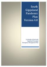 Thumbnail - South Gippsland pandemic plan Version 4.0 : a sub-plan of the South Gippsland municipal emergency management plan.
