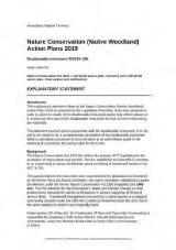 Thumbnail - Nature Conservation (Native Woodland) Action Plans 2019 : Disallowable instrument D12019-255 made under the Nature Conservation Act 2014, s104 (Draft action plan - revision) and a 105 (Draft action plan - final version and notification).