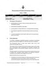Thumbnail - Procurement of Goods and Services Policy - CP083 [2010].