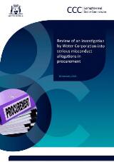 Thumbnail - Review of an investigation by Water Corporation into serious misconduct allegations in procurement