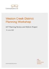 Thumbnail - Weston Creek District Planning Workshop : ACT Planning Review and Reform Project