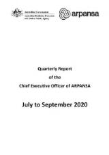 Thumbnail - Quarterly Report of the Chief Executive Officer of ARPANSA.