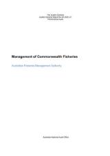 Thumbnail - Management of Commonwealth fisheries : Australian Fisheries Management Authority