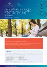 Thumbnail - Helplines, telephone and online counselling services for children, young people and adults : Australia wide.