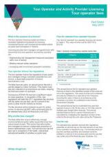 Thumbnail - Tour operator and activity provider licensing tour operator fees : fact sheet.