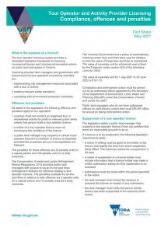 Thumbnail - Tour operator and activity provider licensing compliance, offences and penalties : fact sheet.
