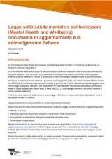 Thumbnail - Legge sulla salute mentale e sul benessere (Mental Health and Wellbeing) documento di aggiornamento e di coinvolgimento Italiano.