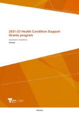 Thumbnail - 2021-23 health condition support grants program : application guidelines.