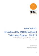 Thumbnail - Final report : evaluation of the TAEG-School Based Traineeships Program - 2016-19