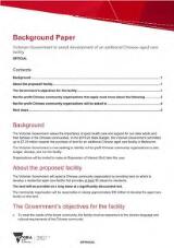 Thumbnail - Background paper Victorian government to assist development of an additional Chinese aged care facility.