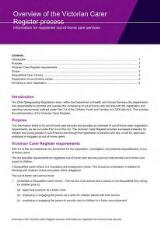 Thumbnail - Overview of the Victorian carer register process : information for registered out-of-home care services.