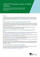 Thumbnail - HACC-PYP providers : advice on NDIS transition.