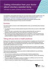 Thumbnail - Getting information from your doctor about voluntary assisted dying : information for people considering voluntary assisted dying.