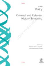 Thumbnail - Policy : criminal and relevant history screening