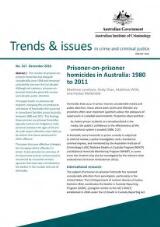 Thumbnail - Prisoner-on-prisoner homicides in Australia : 1980 to 2011