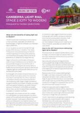 Thumbnail - Canberra Light Rail: stage 2 (City to Woden) : frequently asked questions.
