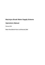 Thumbnail - Macintyre Brook water supply scheme : operations manual.
