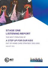 Thumbnail - Stage One listening report : the next iteration of A Step Up For Our Kids: out of home care strategy 2022-2032.