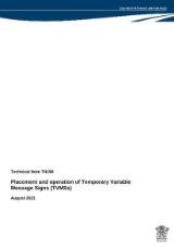 Thumbnail - Placement and operation of temporary variable message signs (TVMSs) : technical note TN198, August 2021