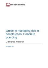 Thumbnail - Guide to managing risk in construction : concrete pumping : guidance material.