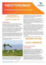 Thumbnail - TWITTERINGS - BirdLife Warrnambool Branch Newsletter.