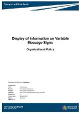 Thumbnail - Display of information on variable message signs : organisational policy.