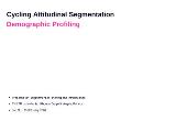 Thumbnail - Cycling attitudinal segmentation : demographic profiling