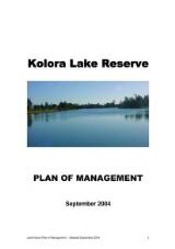 Thumbnail - Kolora Lake Reserve plan of management September 2004